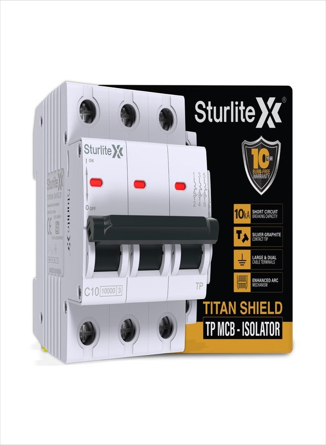 Sturlite Titan Shield 32A Three Pole MCB| Overload & Surge Protection| 10-Year Warranty| Durable Polycarbonate Housing| C-Curve Tripping| 32A Breaking Capacity - Image 1
